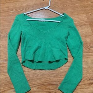 PacSun Vibrant Green V-Neck Crop Top